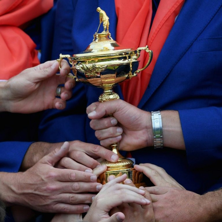 Team Europe celebrate after winning the 2018 Ryder Cup at Le Golf National, Paris