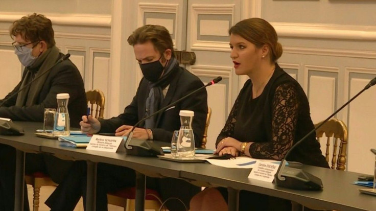 IMAGESMarlÃ¨ne Schiappa, Deputy Minister for Citizenship meets French bosses from major social networks and platforms (Facebook Twitter, Google, Tiktok and Snapchat) as part of the "fight against cyber-Islamism", four days after the savage murder of a pro