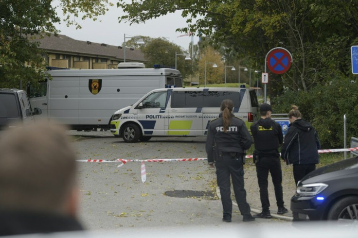 Police cordon off a street during the standoff with convicted killer Peter Madsen