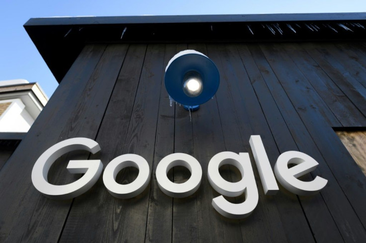 A Google logo is seen on the brand's stand ahead of the annual meeting of the World Economic Forum (WEF) in Davos, on January 20, 2020