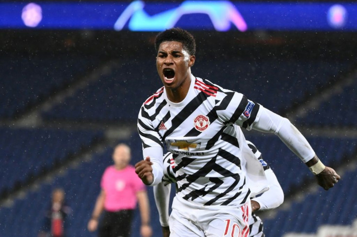 Marcus Rashford's late goal gave Manchester United a 2-1 win away at Paris Saint-Germain in their Champions League Group H opener on Tuesday