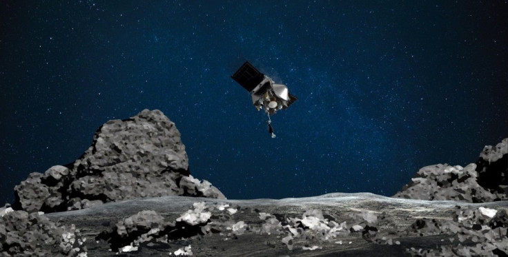 An artistic rendition of Osiris-Rex approaching the asteroid Bennu