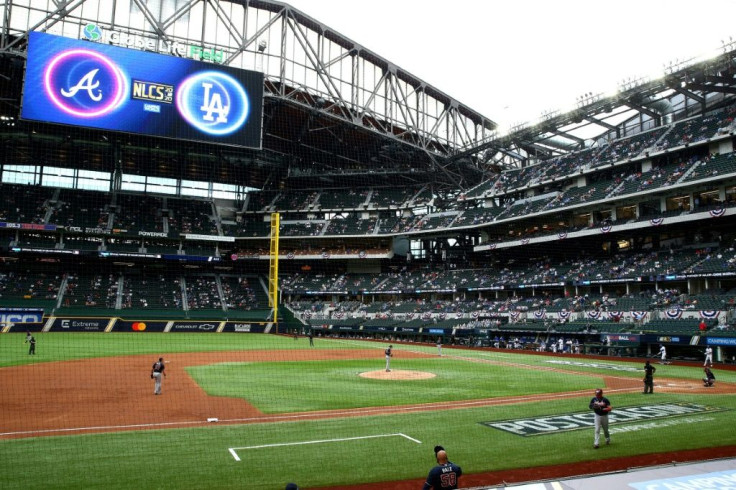 A general view of Globe Life Field during baseball's National League Championship Series between the Los Angeles Dodgers and Atlanta Braves