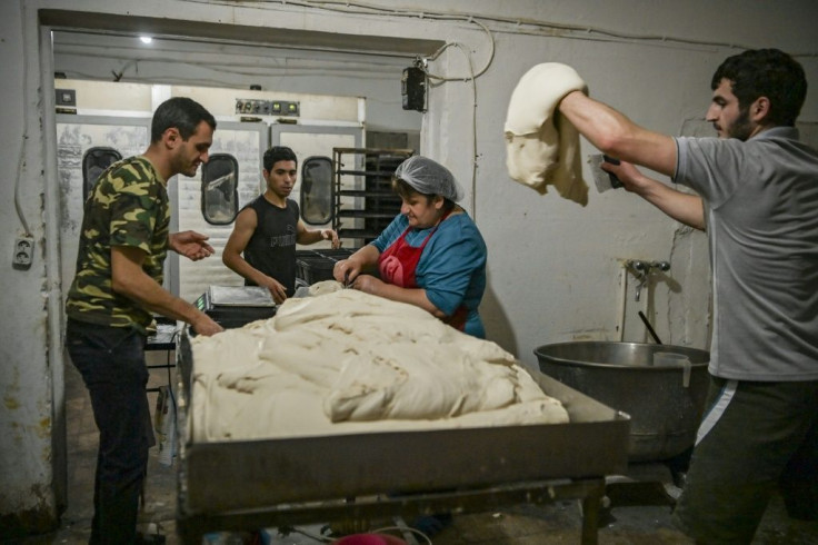 Vast amounts of dough have to be kneaded to produce the free bread handouts
