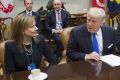 US President Donald Trump met with General Motors CEO Mary Barra and other Big Three leaders shortly after taking office; the industry has had a mixed record on US investment and jobs during Trump's tenure