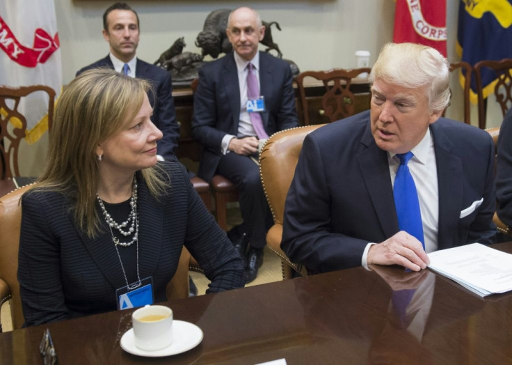 US President Donald Trump met with General Motors CEO Mary Barra and other Big Three leaders shortly after taking office; the industry has had a mixed record on US investment and jobs during Trump's tenure