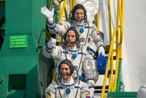 NASA astronaut Chris Cassidy and Russian cosmonauts Anatoly Ivanishin and Ivan Vagner blasted off in April, when around half the world's population was living under lockdown