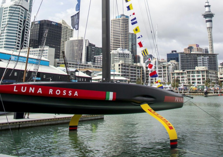 Italian team Luna Rossa's AC75 America's Cup yacht in Auckland