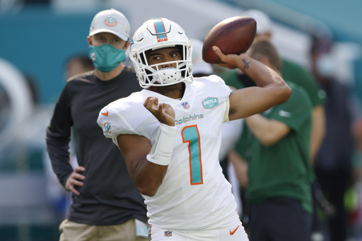 Tua Tagovailoa #1 of the Miami Dolphins 