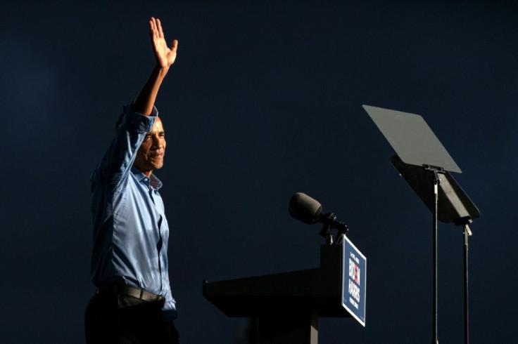 Former US president Barack Obama told attendees of a drive-in Biden-Harris rally in Philadelphia that they "can't be complacent" this election