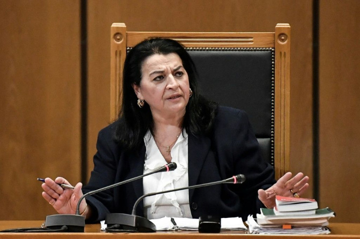 Judge Maria Lepenioti announces sentencing in the five-year trial of members of neo-Nazi party Golden Dawn