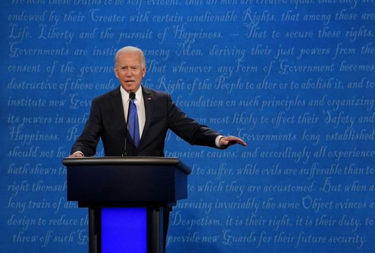 Democratic White House candidate Joe Biden -- trying to hold on to his sizable lead in the polls -- was keen to keep the debate focused on the COVID-19 pandemic