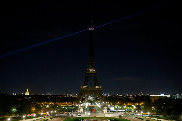 The lights of the Eiffel Tower in Paris were switched off on October 21 during a national homage to French teacher Samuel Paty