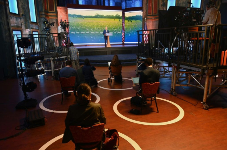 Joe Biden -- seen here delivering remarks on Covid-19 in Wilmington, Delaware -- is also ramping up activity in the final stretch of the White House race