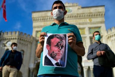 Protesters took to the streets of Istanbul Sunday to voice their displeasure against French President Emmanuel Macron's recent comments on Islam