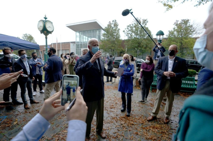 Democratic presidential candidate Joe Biden says his events are low key to protect against spreading the coronavirus