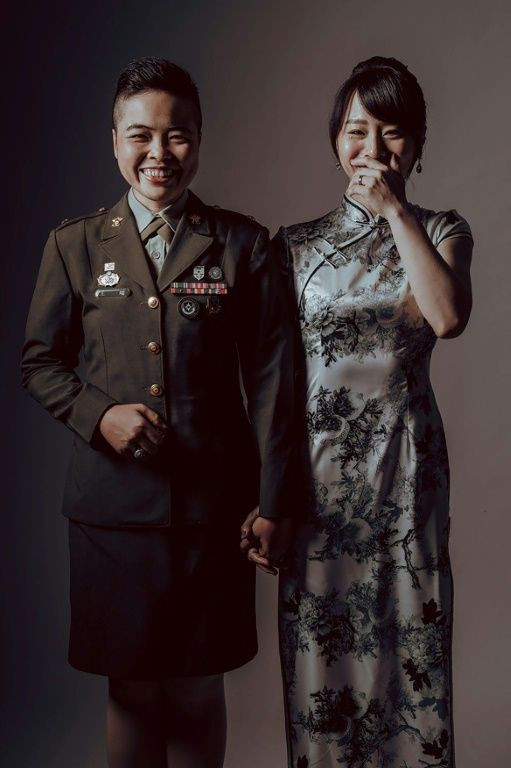 This Taiwanese couple will tie the knot at a mass wedding hosted by the military on Friday