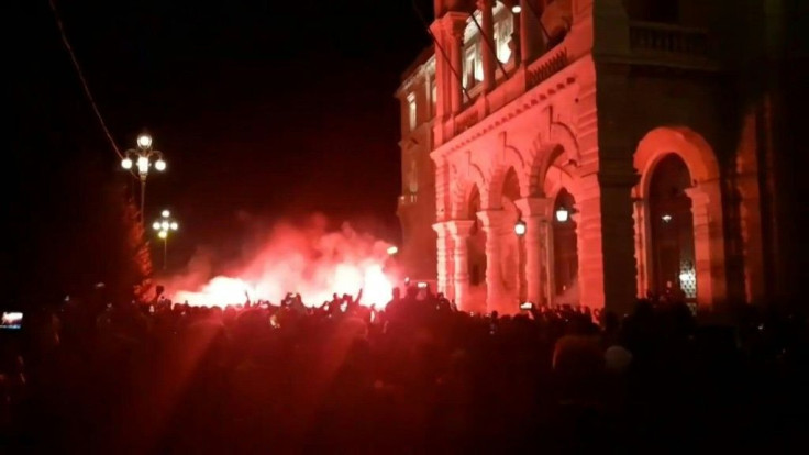 The Italian town of Trieste rallies against measures announced earlier by Italian Premier Giuseppe Conte to address a new spike in Covid-19 infections. Thousands of protesters across Italy angry over the new restrictions clashed with police in cities on 