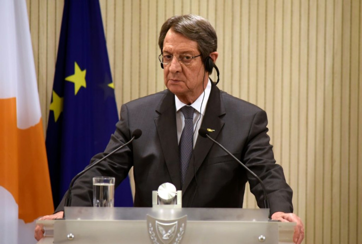 Cypriot President Nicos Anastasiades (pictured October 21, 2020) wll meet with Ankara-backed hardliner Ersin Tatar for the first time, but no major decisions are expected to come out of their get-together