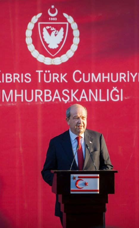 Newly elected Turkish-Cypriot leader Ersin Tatar (pictured October 23, 2020) is an advocate of a two-state solution with the Republic of Cyprus