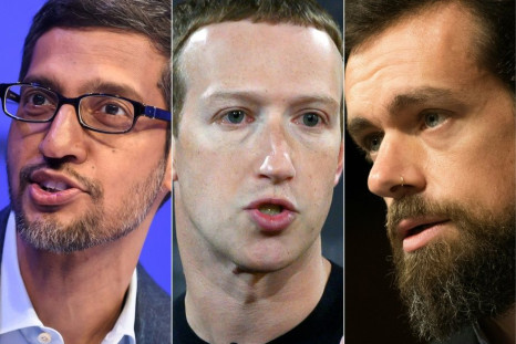 CEOs Sundar Pichai of Alphabet/Google,  Facebook's Mark Zuckerberg and Twitter's Jack Dorsey were to testify at a Senate hearing on content moderation policies