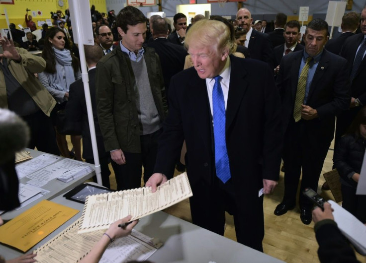 Donald Trump was jeered as he voted in the 2016 election in Manhattan