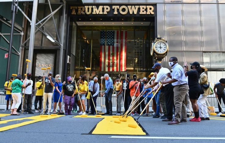 New York City's government painted a Black Lives Matter slogan outside Trump Tower