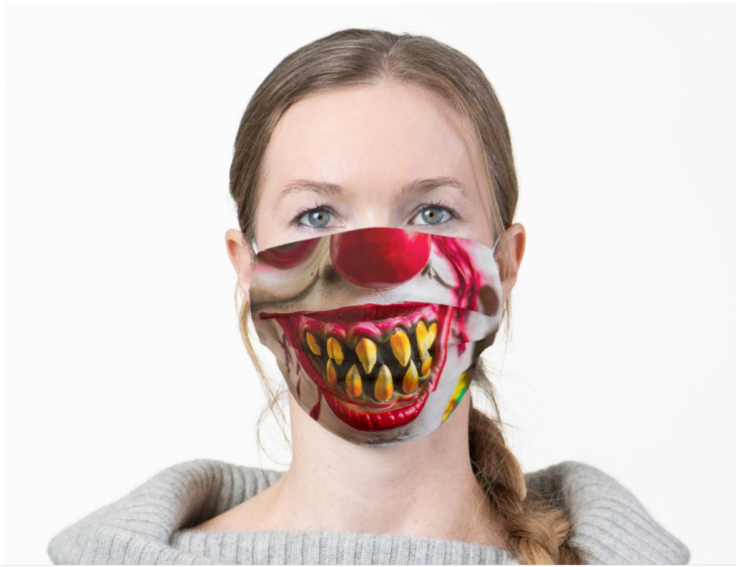 Zombie Clown Adult Cloth Face Mask