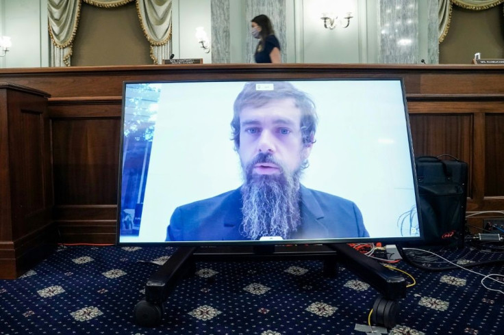 Twitter CEO Jack Dorsey gives his opening statement remotely during a  hearing to discuss reforming Section 230 of the Communications Decency Act