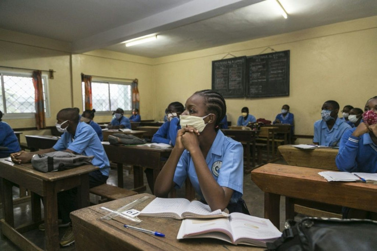 Schools like this one in YaoundÃ©, Cameroon, opened in June 2020 after a hiatus of several months due to the novel coronavirus pandemic