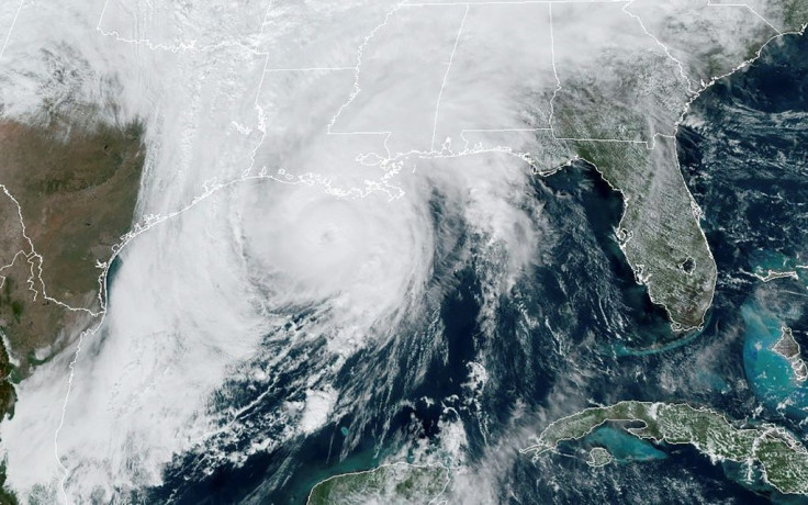 This RAMMB/NOAA satellite image shows Hurricane Zeta moving in the US Gulf Coast towards Louisiana on October 28, 2020, at 17:40 UTC