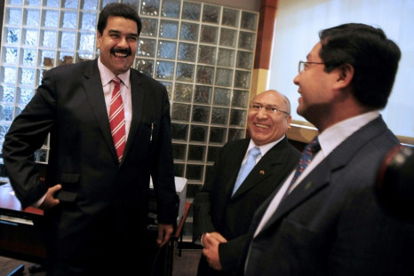 Nicolas Maduro (left) and Luis Arce (right) took part at a regional conference in Lima in 2011 before either was elected president
