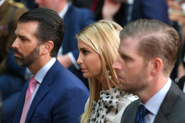 Donald Trump Junior (L), Ivanka Trump and Eric Trump are all closely involved in their father's political and business life