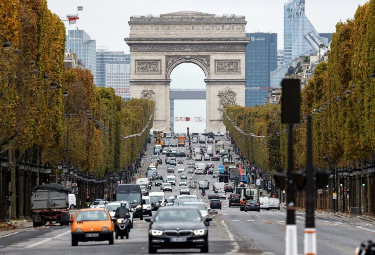 A steady flow of traffic around central Paris on Friday belied the newly-imposed lockdown