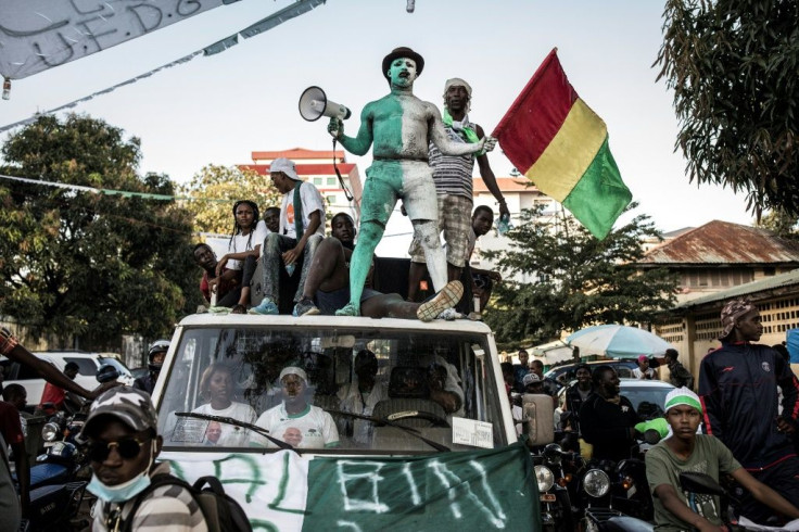 Supporters of defeated opposition candidate Cellou Dalein Diallo, pictured at a pre-election rally in Conakry on October 14