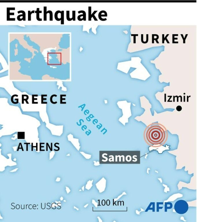 The earthquake struck onn Friday afternoon near the west coast town of Seferihisar in Izmir province in Turkey.