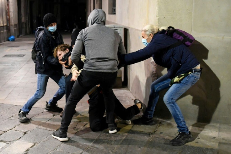 Spain was rocked by several protests like this one in Barcelona, with police arresting 32 people