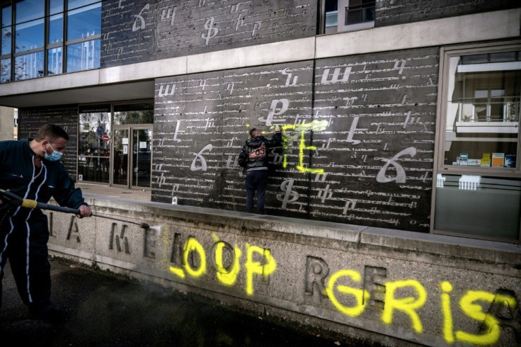 The National Armenian Memorial Centre was daubed with the giant letters "RTE" in reference to Turkish President Recep Tayyip Erdogan and with the words "Grey Wolves", a prominent Turkish nationalist movement, in French
