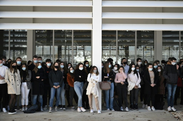 Students and teachers across France observed a minute of silence to remember slain history teacher Samuel Paty