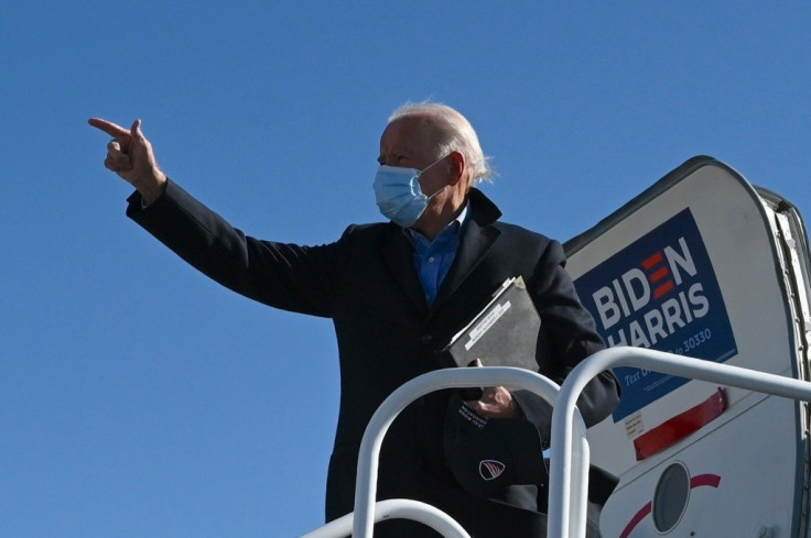 Democratic presidential candidate Joe Biden flies off to the final campaign stops of 2020