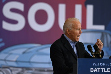 Democratic presidential candidate Joe Biden says it's time for President Donald Trump to 'pack his bags'
