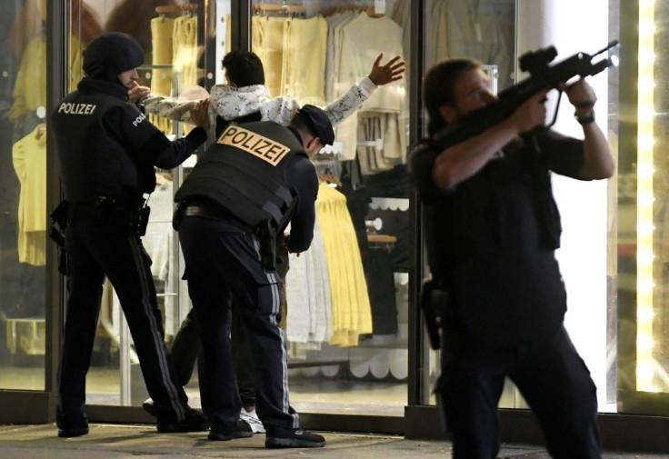 Police officers were checking people in central Vienna for weapons after the shootings