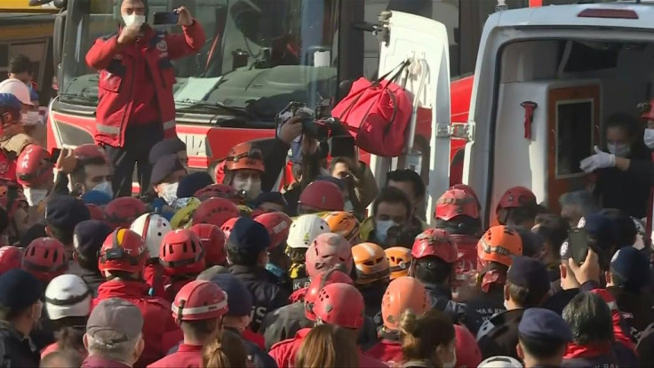 A four-year-old girl is rescued from the rubble of destroyed buildings in western Turkey 91 hours after a large earthquake hit, local officials said