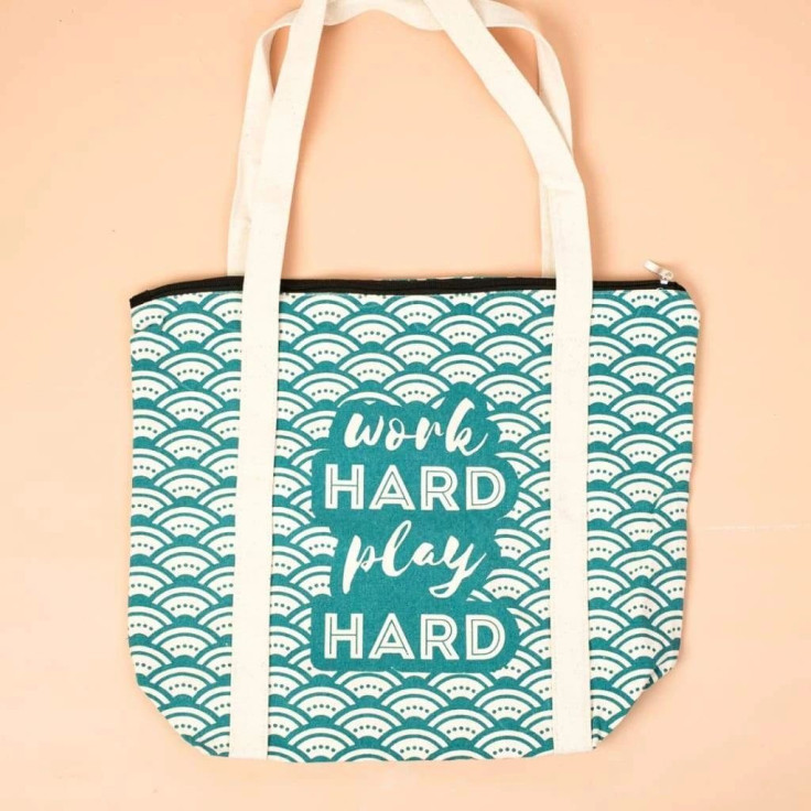 Work Hard Play Hard Zippered Tote (product image)
