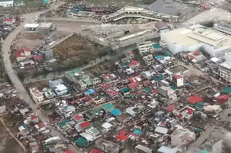 A handout photo from the Philippine Coast Guard shows widespread damage  on Catanduanes from Typhoon Goni