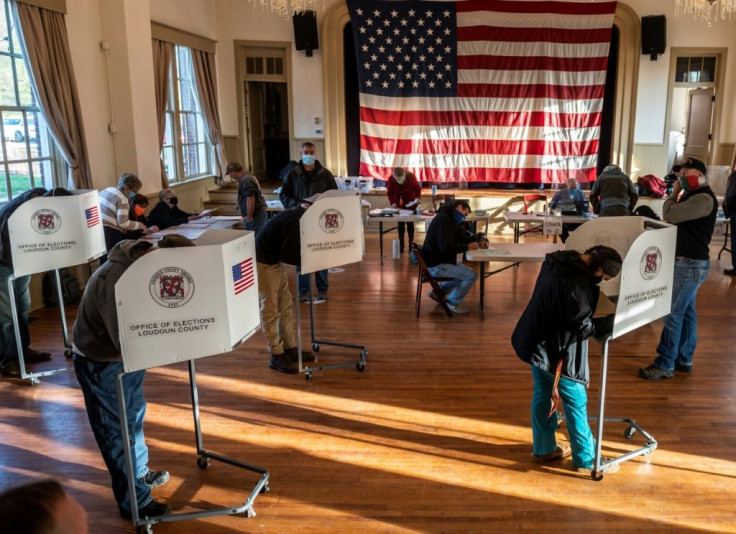 Voters cast their ballots in Hillsboro, Virginia on Election Day, with President Donald Trump seeking to defy polls and win a second term
