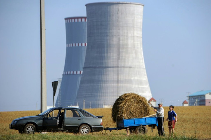 Belarus's new nuclear power plant, pictured here while still under construction, is located close to the border of Lithuania and its capital Vilnius