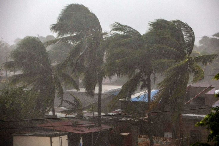High winds herald the arrival of Hurrican Eta along Nicaragua's northern Caribbean coast