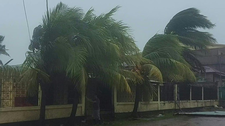 Heavy rain and high winds lash Nicaragua's northern coast as Hurricane Eta passes near Bilwi, damaging homes and businesses.