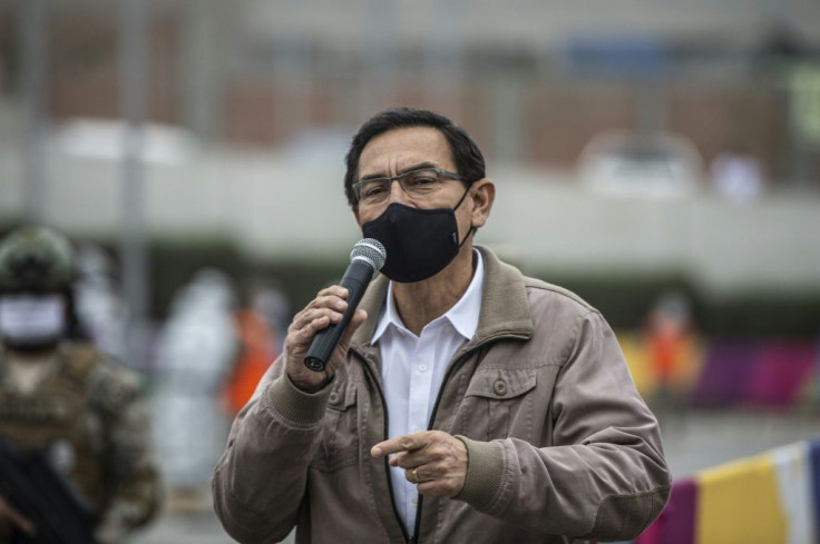 Peru's President Martin Vizcarra (pictured September 2020) said he will appear before Congress "carrying in our hands the arguments of the truth"